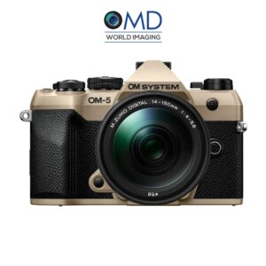 OM System OM-5 Mark II Camera (Sand Beige) with 14-150mm F4-5.6 II Lens Kit