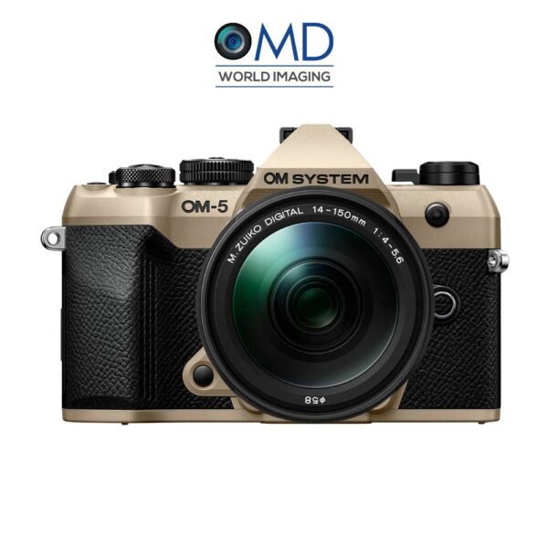 OM System OM-5 Mark II Camera (Sand Beige) with 14-150mm F4-5.6 II Lens Kit